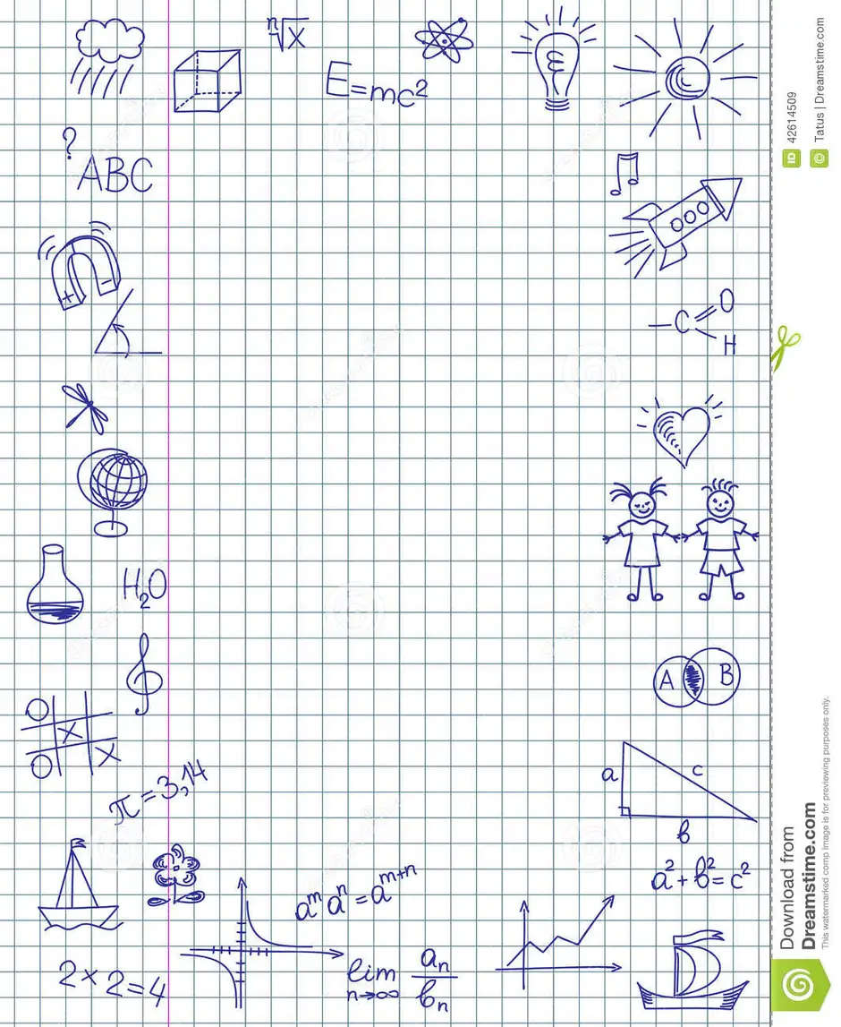 Рисунок на поле тетради
