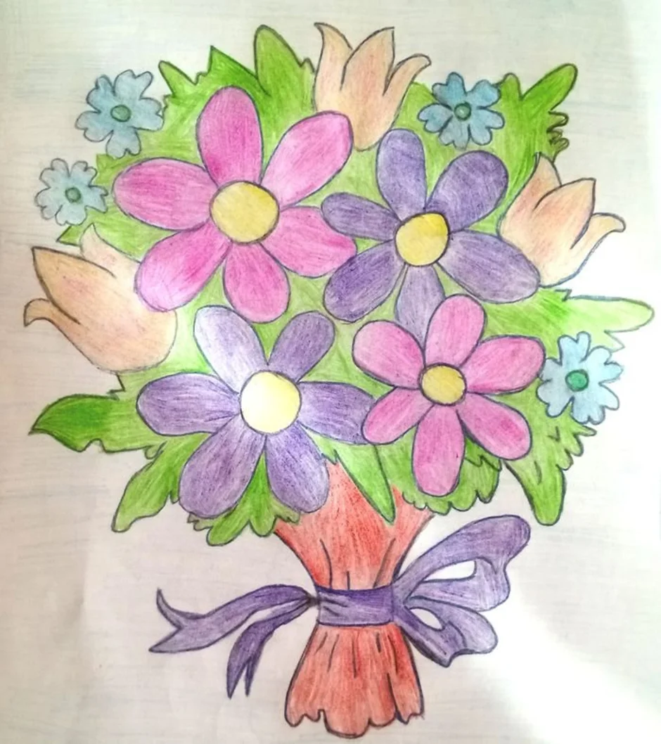 Букет для мамы карандашом. Рисунки цветов. Цветы для рисования. Рисование букет цветов. Букет цветов для рисования детьми.