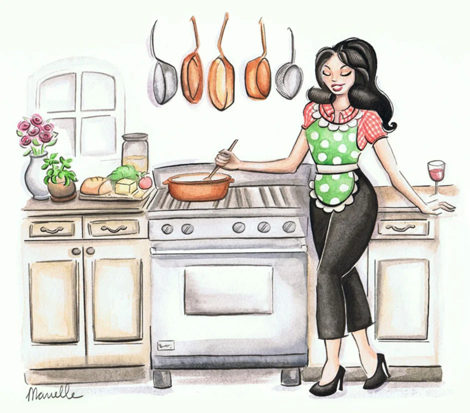 Передай кухня мама. Кухня иллюстрация. Рисования женщина на кухне. Кухня рисунок. Готовка рисунок.