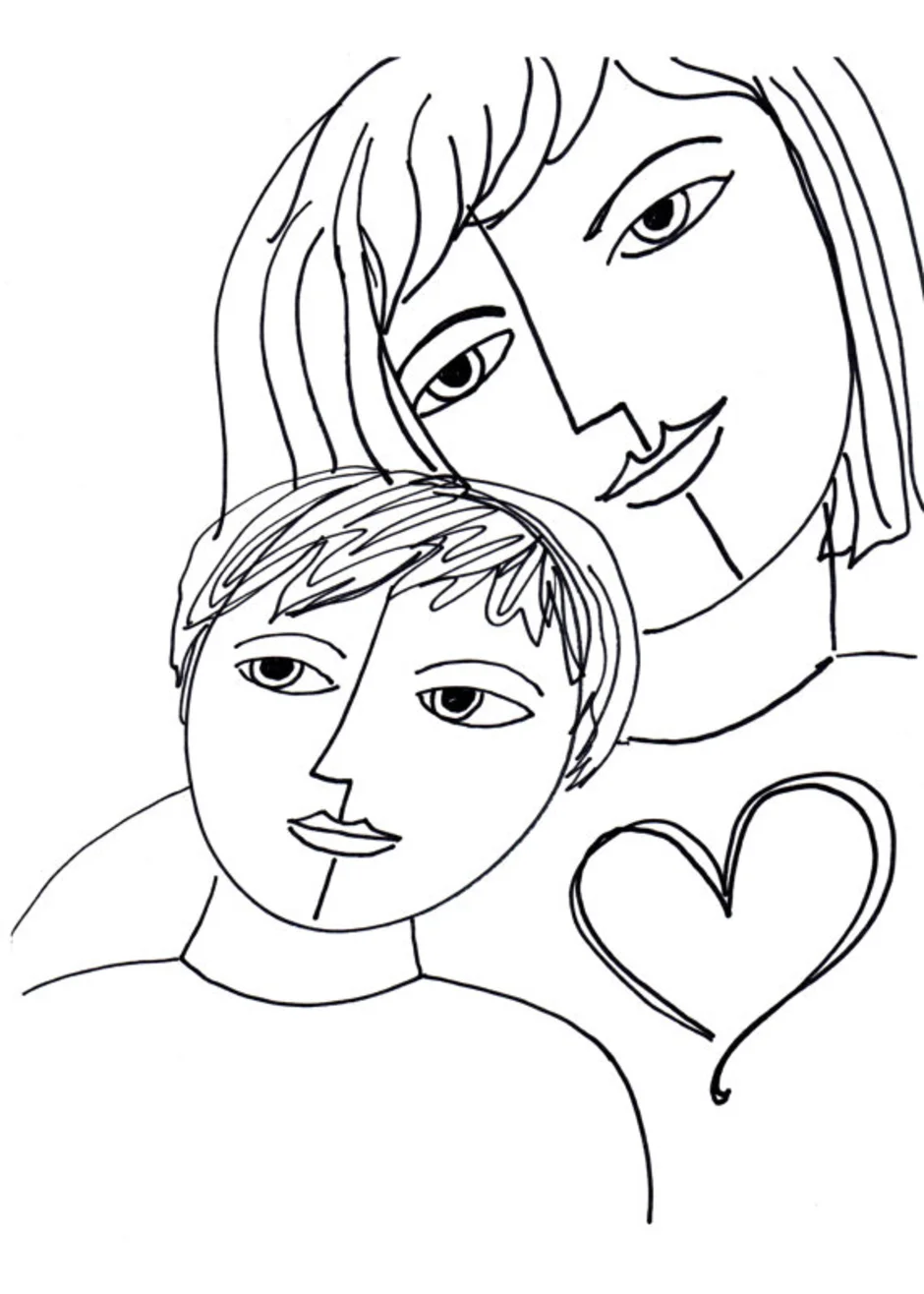 Двойной портрет матери и ребенка 4 класс. Рисунок для мамы. Рисунок мамы для срисовки. Портрет мамы для раскрашивания. Рисунок на тему материнство.