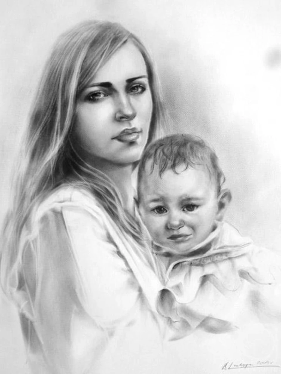 Двойной портрет матери и ребенка 4 класс. Портрет матери и ребенка. Портрет мамы для детей. Портрет женщины для детей. Мама рисунок карагндаш.