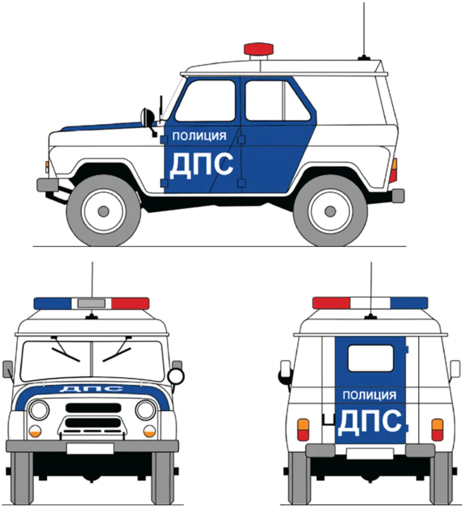 Цветографические схемы спецтранспорта полиции
