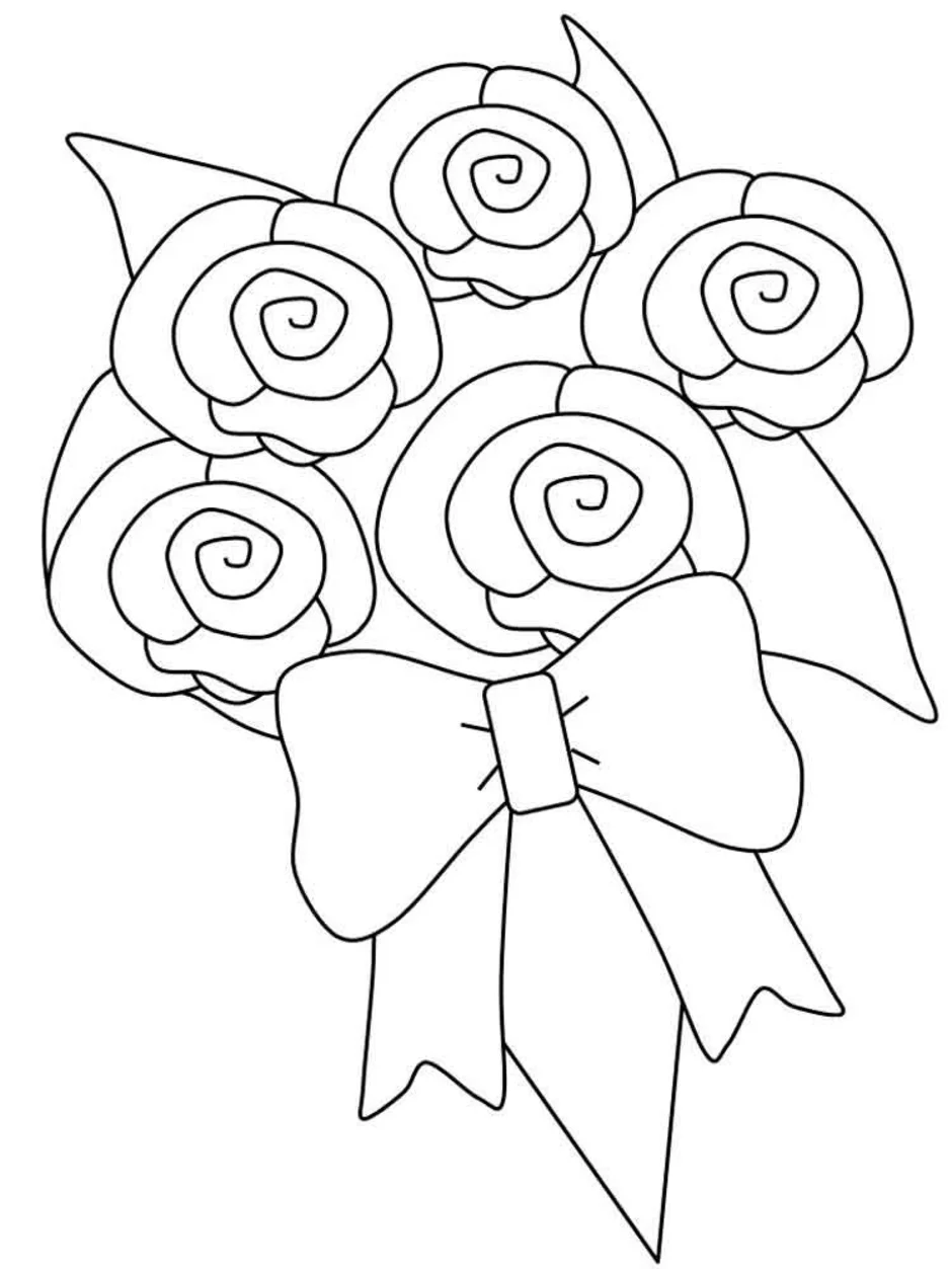 Букет Роз Рисунок Для Срисовки (51 Фото)