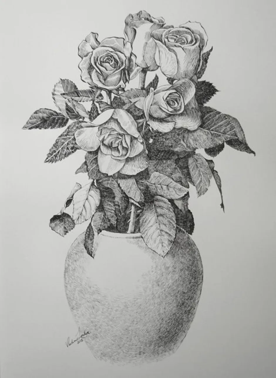 картинки букет роз для срисовки
