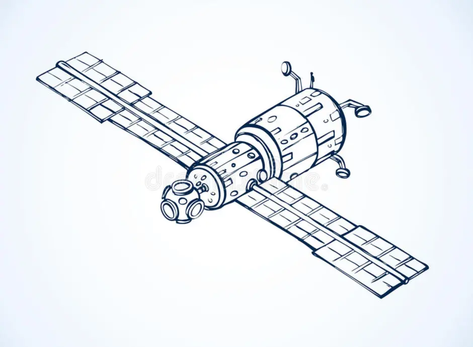 Космическая станция рисунок детский