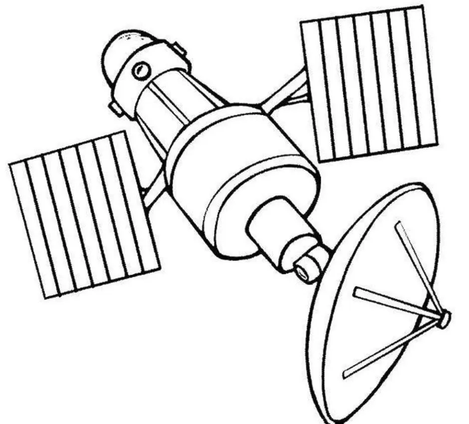 Спутник в космосе рисунок 7 класс