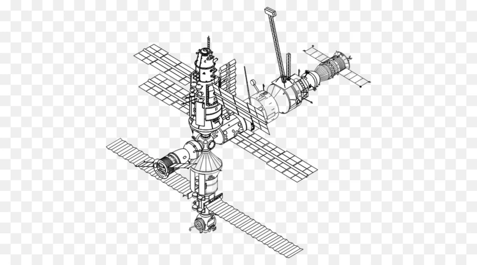 Космическая станция мир рисунок