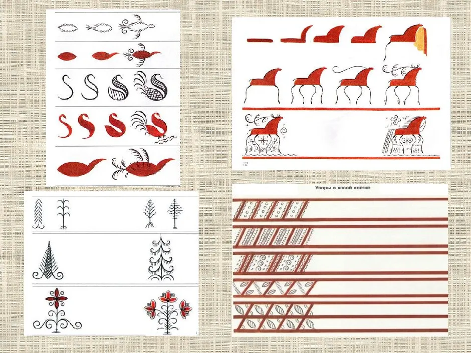 Мезенская роспись 5 класс изо рисунки как рисовать