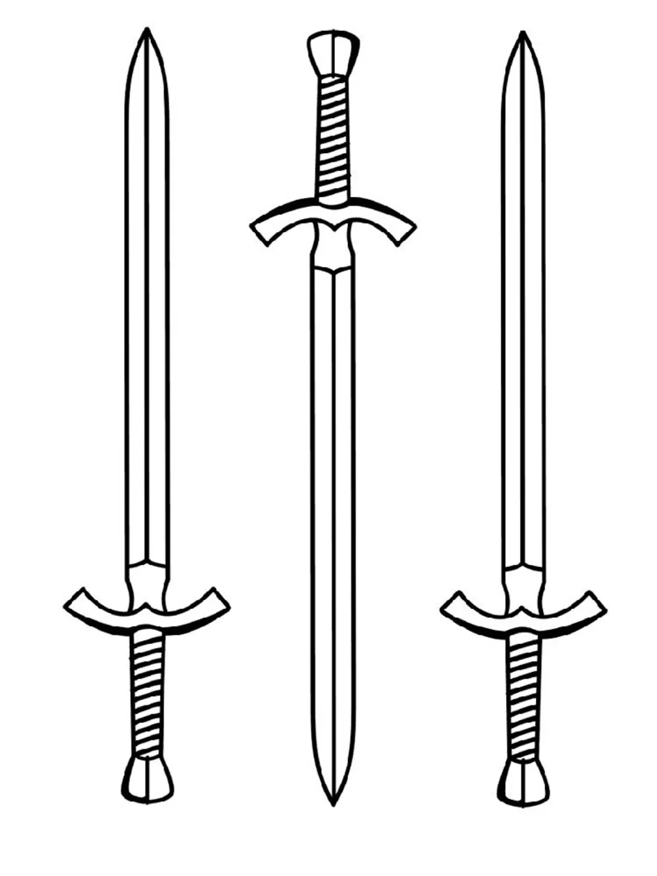 Меч нарисовать карандашом легко