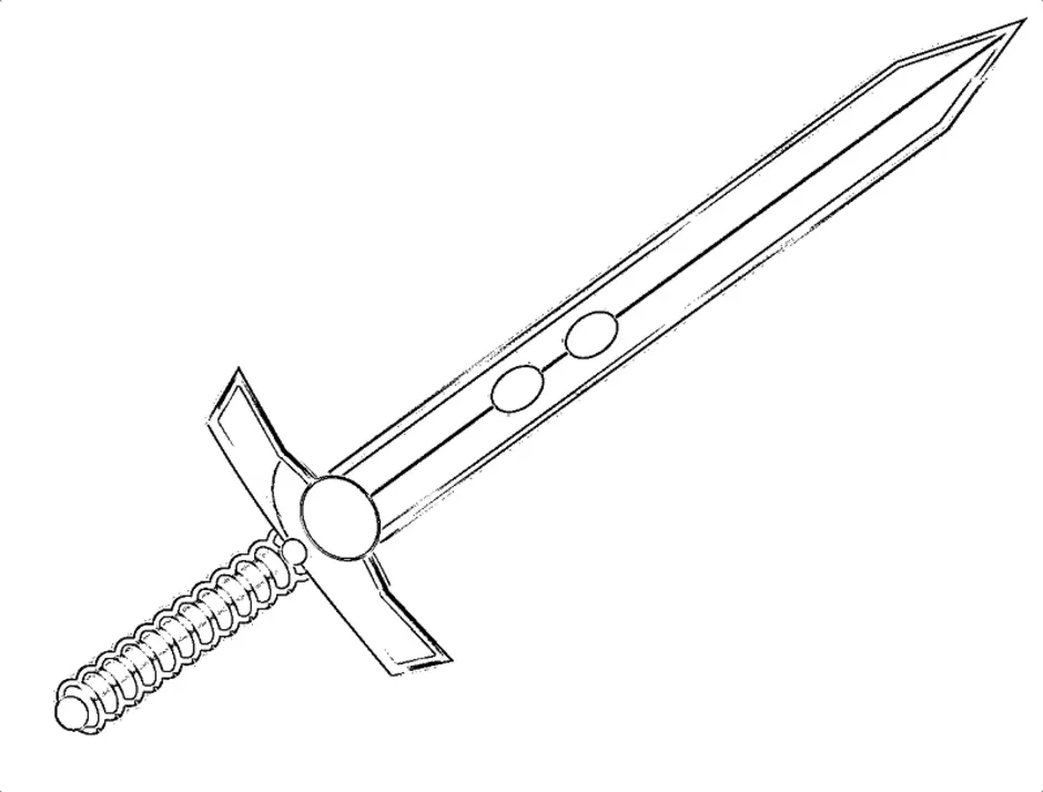 Меч нарисовать карандашом легко