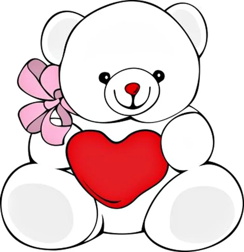 Рисунок медвежонок с сердечком