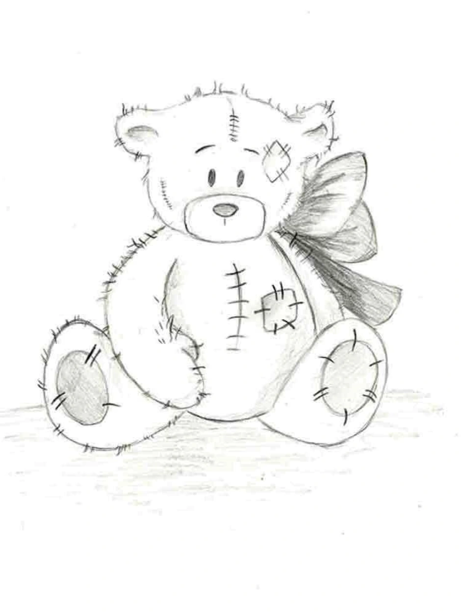 Медвежонок рисунок карандашом