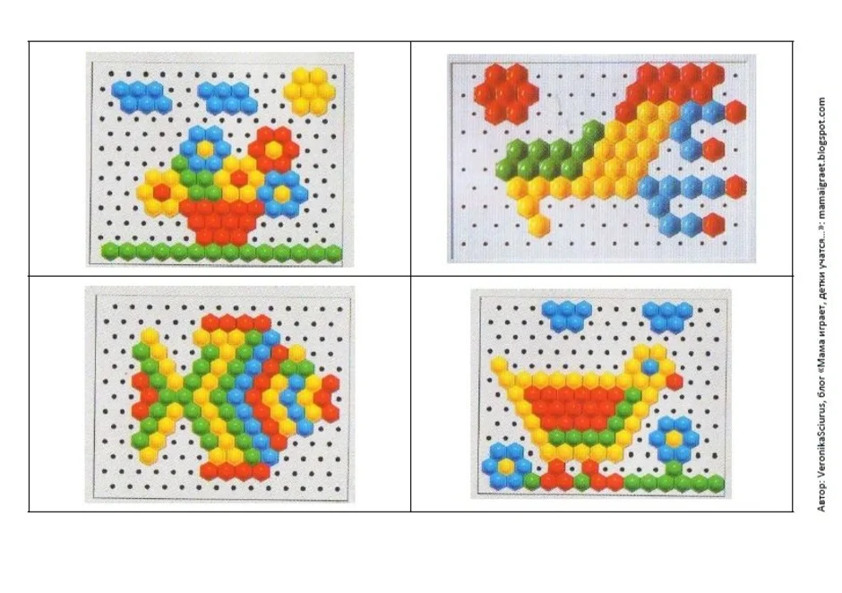Мозаика для детей схемы рисунков