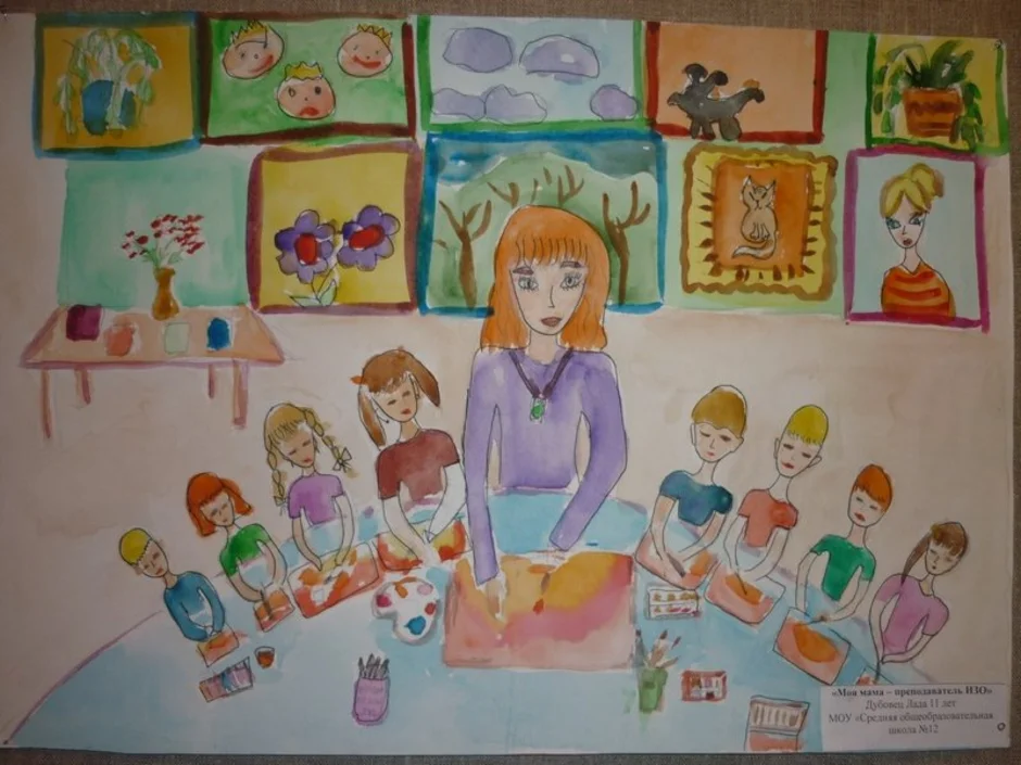 Профессии наших мам старшая группа. Рисование на тему детский сад. Рисунок на тему детский сад. Рисование мой детский сад. Детский садик рисунок.