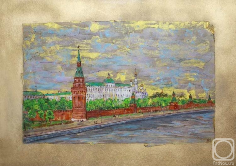 Москва река рисунок 2 класс