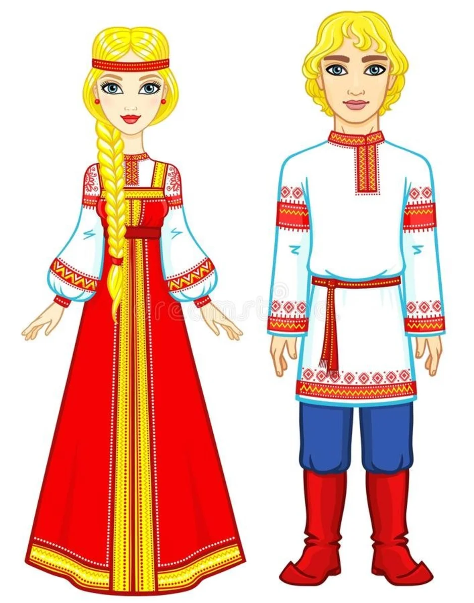 Рисование русского народного костюма