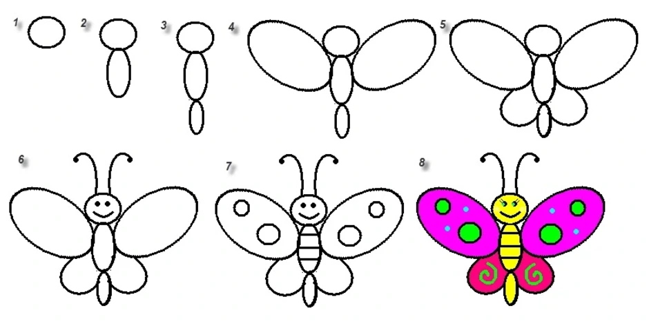 Как правильно рисовать бабочку