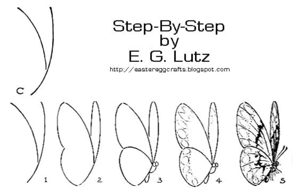 Бабочки рисунок пошагово