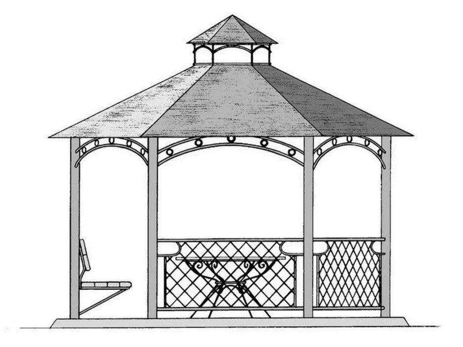 Эскиз беседки. Беседка карандашом. Беседка набросок. Зарисовка беседки.