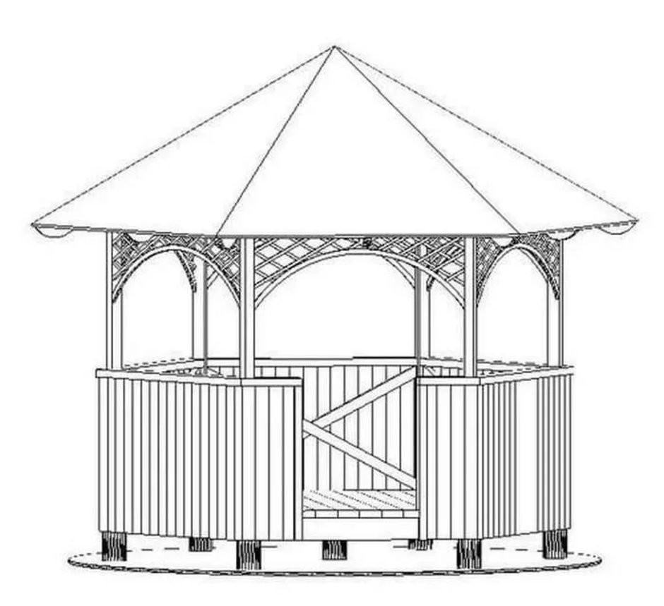 Проект беседки в dwg