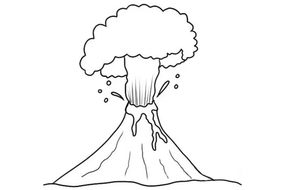 Рисунок вулкана 5 класс. Вулкан рисунок для детей. Вулкан раскраска. Вулкан раскраска для детей. Рисунок извержение вулкана 2 класс.