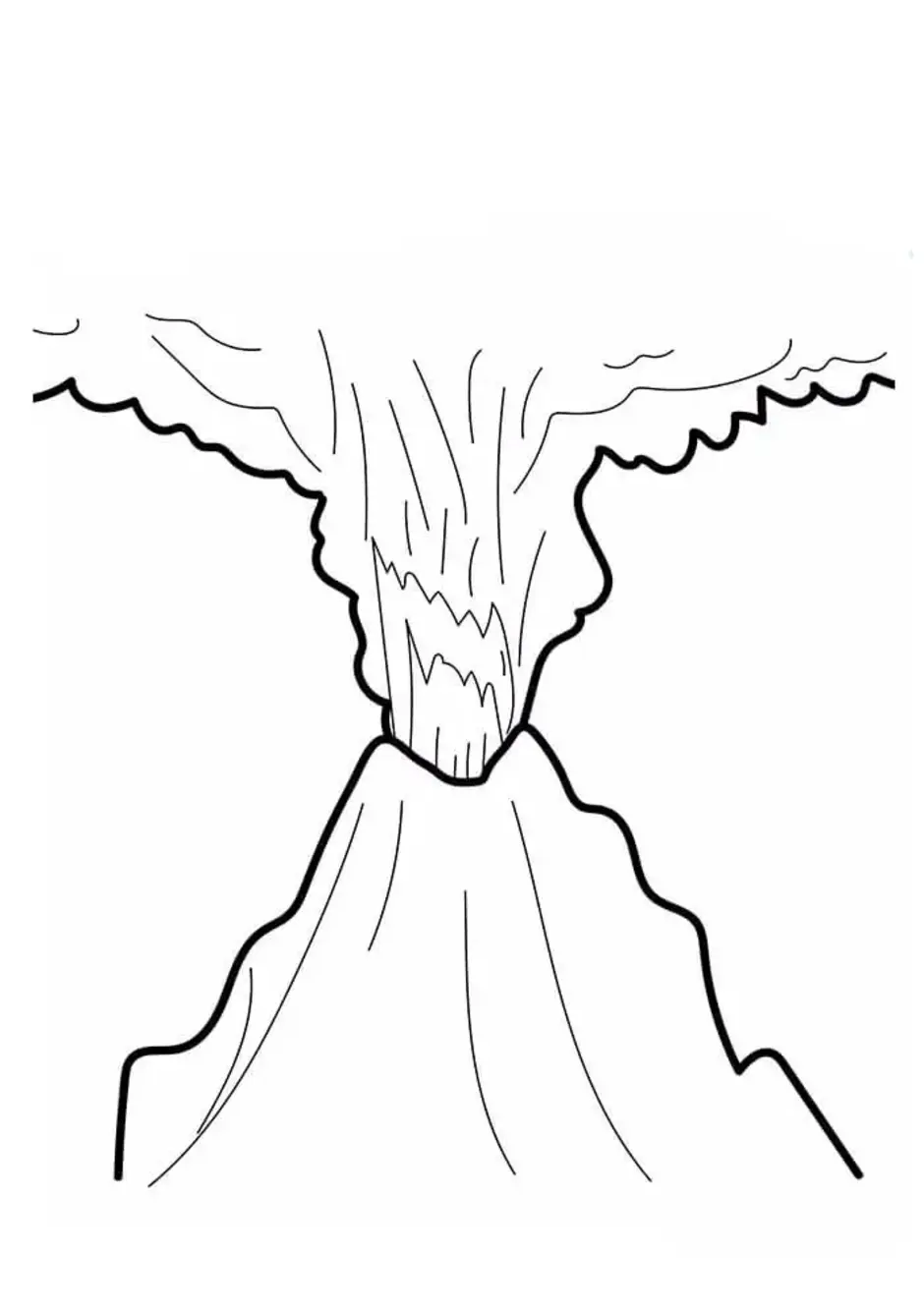 Рисунок вулкана 5 класс. Вулкан рисунок. Вулкан раскраска. Вулкан раскраска для детей. Извержение вулкана раскраска.