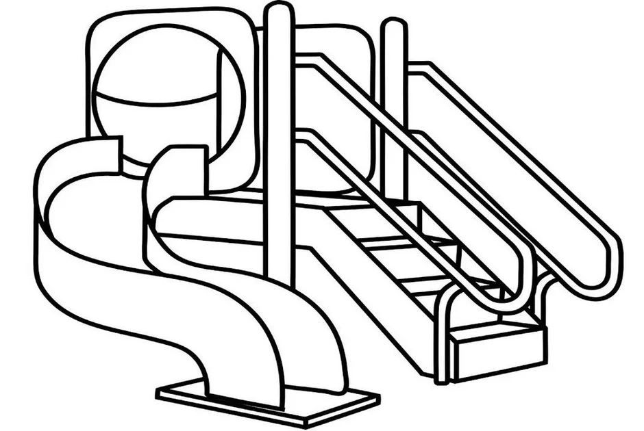 Как нарисовать горку на детской площадке