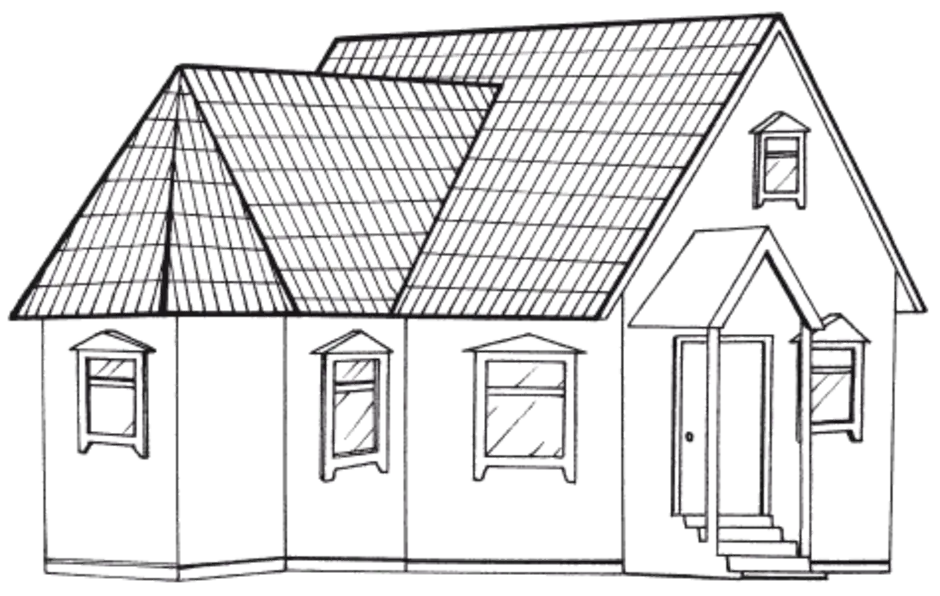 Нарисовать дом карандашом 7 класс