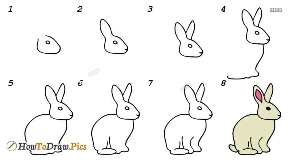 Как рисовать зайца который сидит