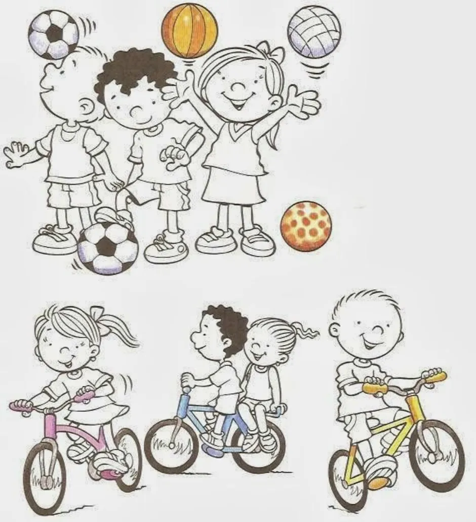 Спортивных семей шаблоны. Раскраска детский спорт. Раскраска игра в мяч. Раскраска семейные занятия. Рисунок играющих детей.