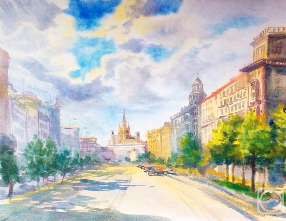 Рисовать картину москва. Пейзажи Москвы акварелью. Летний городской пейзаж. Городской пейзаж простой.