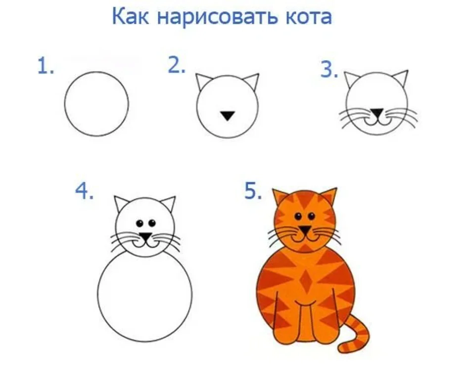 Как быстро нарисовать кошку