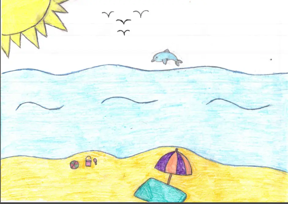 Рисунок красота моря окружающий мир 2 класс. Рисунки на тему лето легкие. Простые рисунки на тему лета. Легкие рисунки на тему море. Море карандашом.