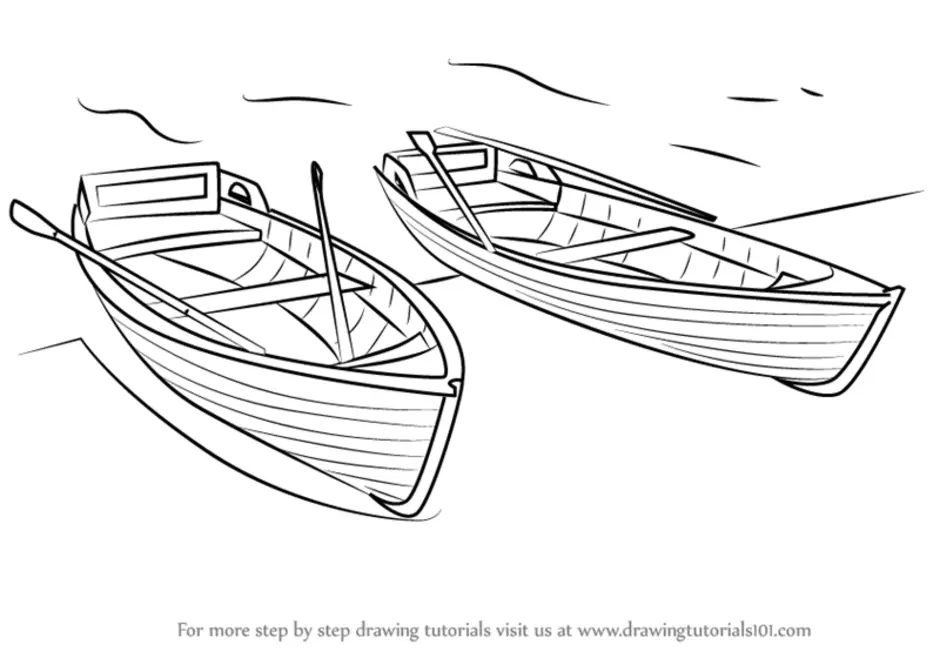 Как нарисовать лодку картинки