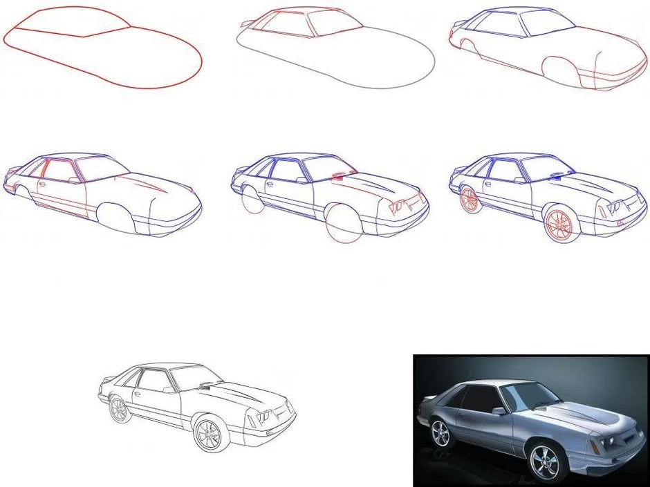 Рисунки для начинающих машины