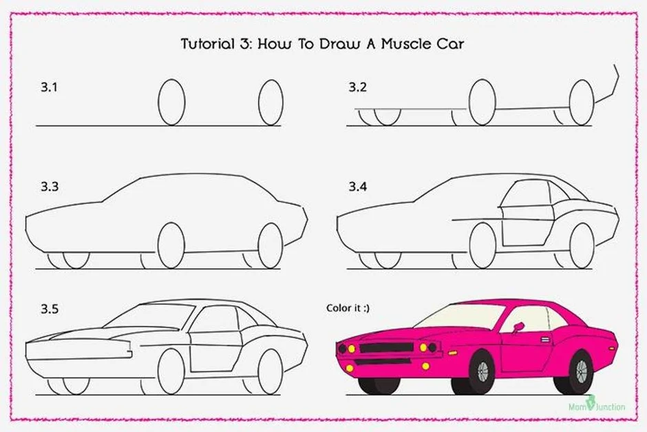 Рисунок машины как нарисовать