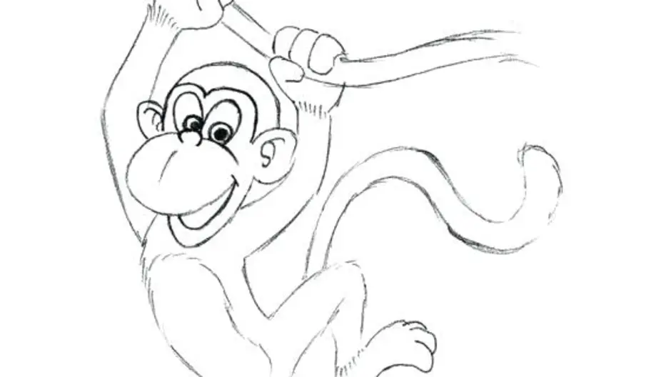 Рисунок про обезьянку 3 класс литературное чтение. Обезьяна раскраска. Обезьяна рисунок карандашом. Рисунок обезьяны карандашом для срисовки. Нарисовать обезьянку.