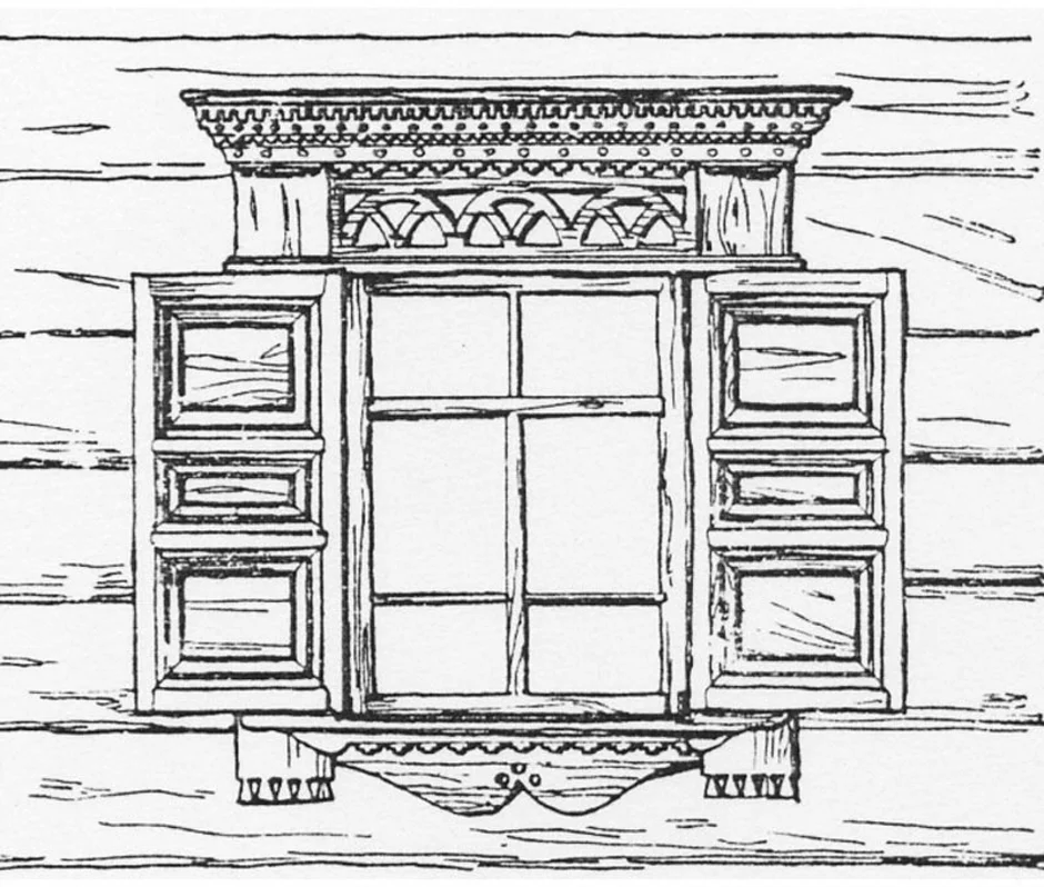 Ставни русской избы рисунок