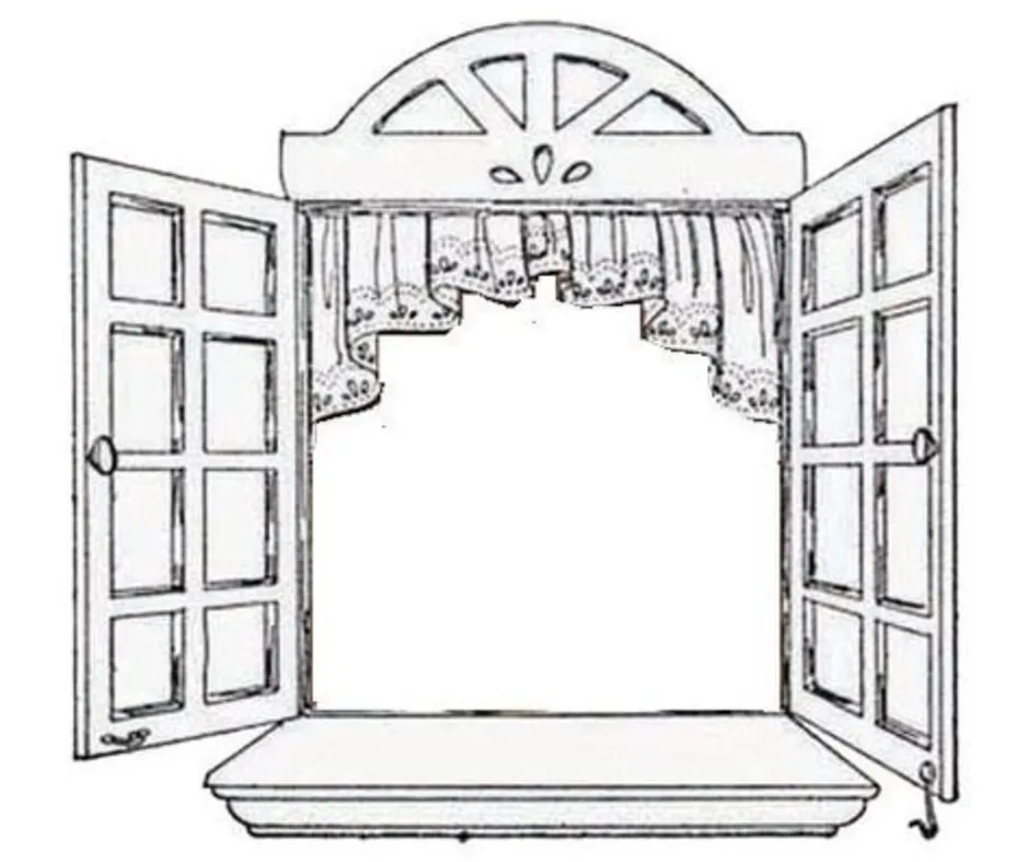 Нарисовать рисунок окна. Окно рисунок. Трафарет окно со ставнями. Ставни раскраска для детей. Раскраска двери и окна.