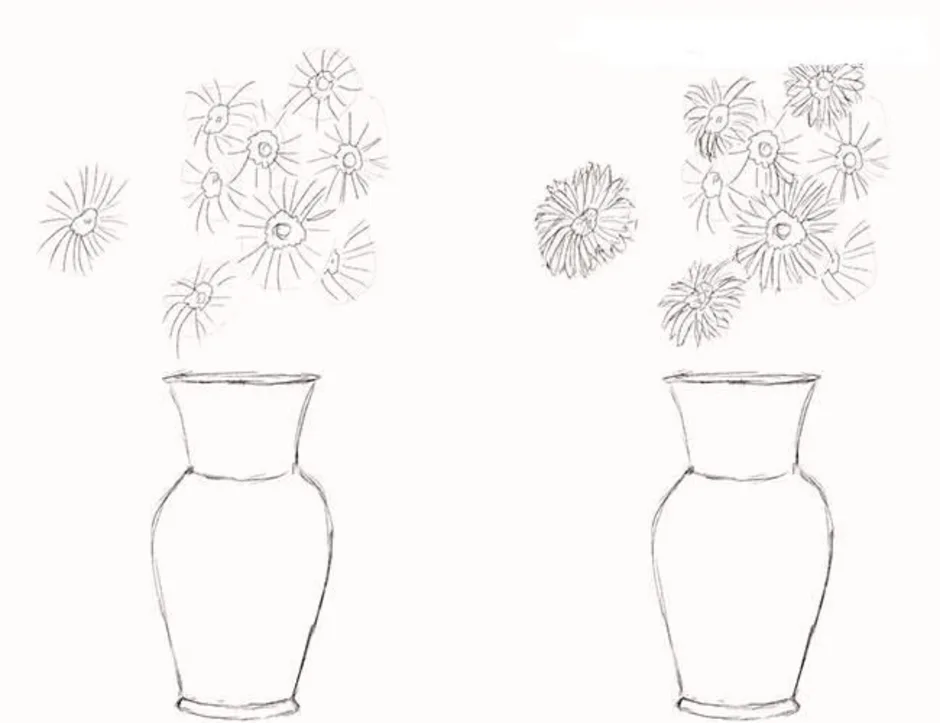 Вазы поэтапно карандашом. Цветы в вазе поэтапное рисование. Уроки рисования ваза с цветами. Эскиз вазы карандашом. Рисование вазы с цветами.