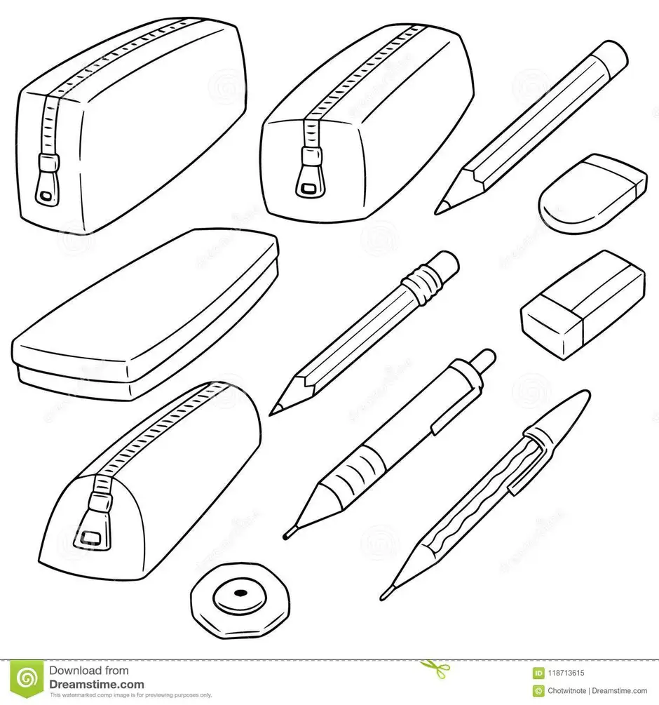 Как нарисовать пенал школьный