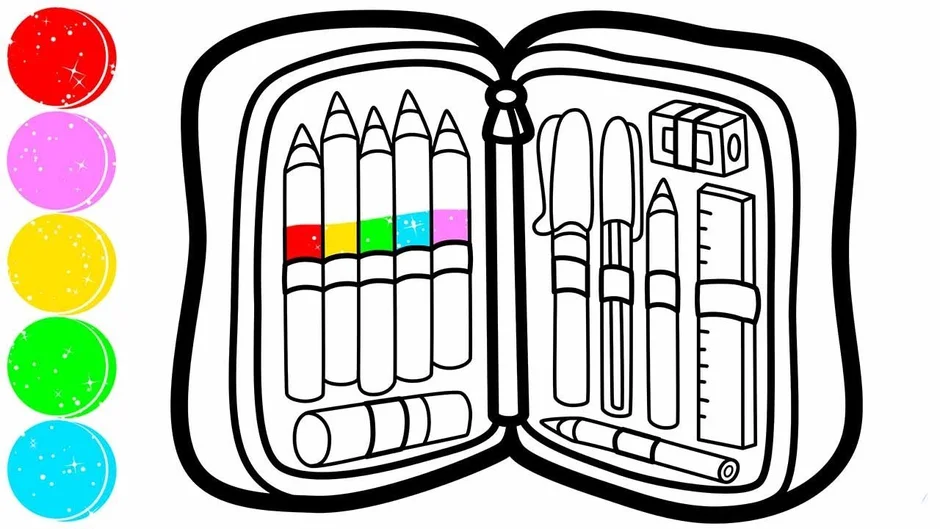Картинка пенала школьного нарисованный