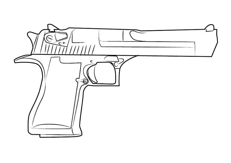 Пистолет рисунок легкий карандашом