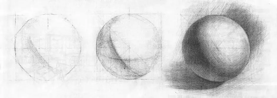 Штриховка шара академический рисунок
