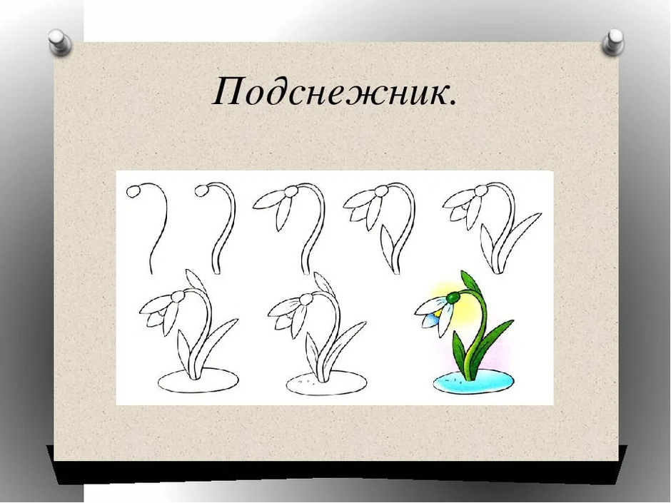 Рисуем подснежники поэтапно 1 класс презентация