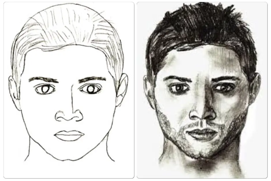 Изображение человека по свету. Портрет лица. Лицо для рисования. Портрет лица человека. Портрет анфас карандашом.
