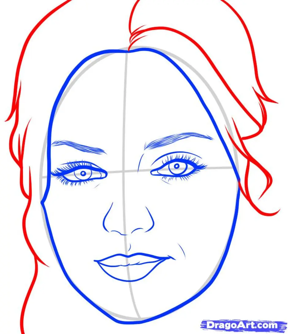 Как нарисовать лицо человека поэтапно для начинающих. Порьретьмамы карандашом. Лицо девушки рисунок. Поэтапное рисование лица. Лицо рисунок легкий.