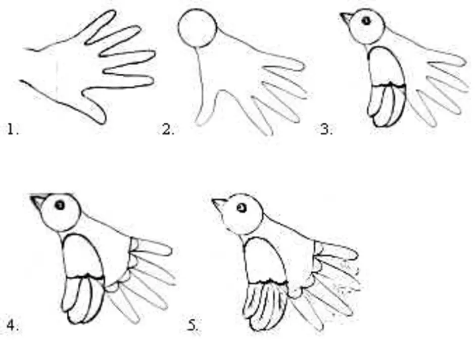 Как сделать звук птицы руками. Рисование птички. Рисование ладонью птицы для детей. Рисование 1 класс. Изо рисование 1 класс.