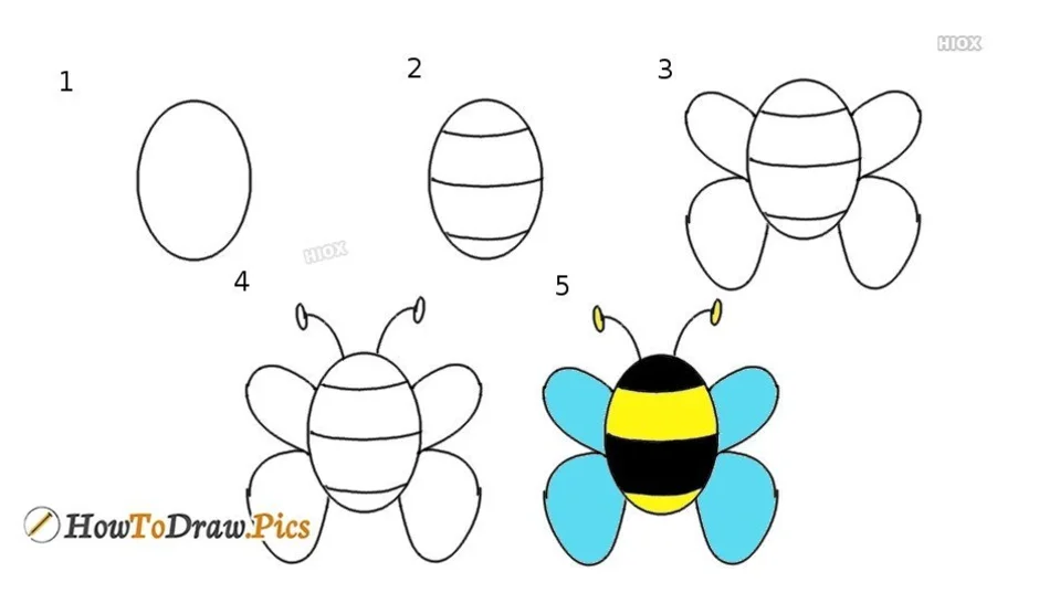 Рисовать пчелку для малышей