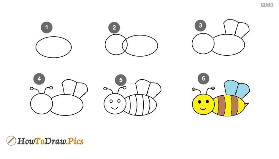 Изобразить с помощью схематических рисунков насекомых. Поэтапное рисование пчелы для детей. Поэтапное рисование пчелки. Рисование пчелы в подготовительной группе. Поэтапное рисование пчелки для детей.